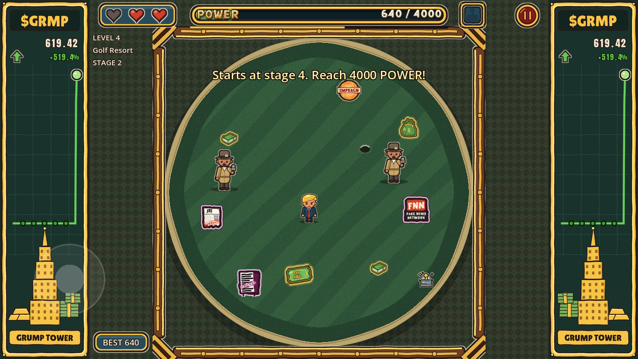 Gameplay: Ronald Grump on the Golf Resort arena